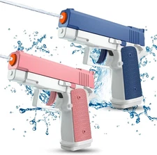 2 Pack Water Guns for Kids - Squirt Gun Blaster Soaker, Blue+Pink, Toys for Kids