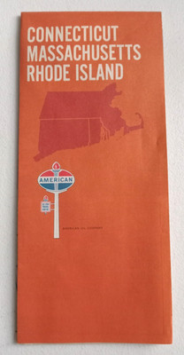 Vtg 1969 American Oil Co. Rand McNally Connecticut, Mass, Rhode Island Road Map