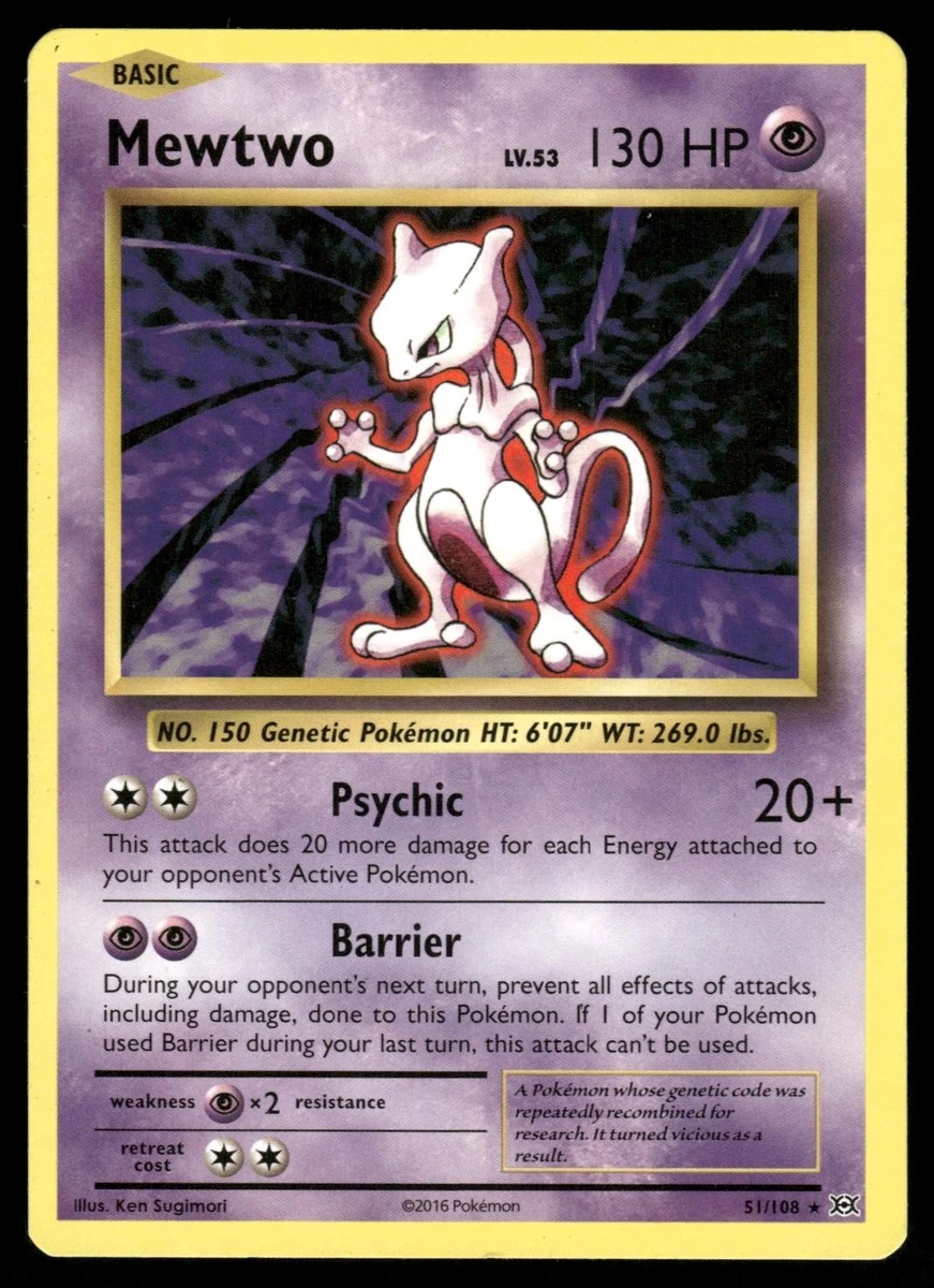 mewtwo pokemon card value 2016 - (51/108) Colorless Psyburn (110) Weakness Psychic 2 Resistance None None Retreat Cost MEWTWO JUMBO CARD NONTCG Pokemon