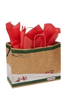 SSWBasics Large Winter Bird Scene Paper Shopping Bags - Case of 100