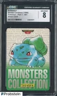 1996 Pokemon Vintage Bandai Carddass Part 1 #001 Green Card Bulbasaur CGC 8 Mint