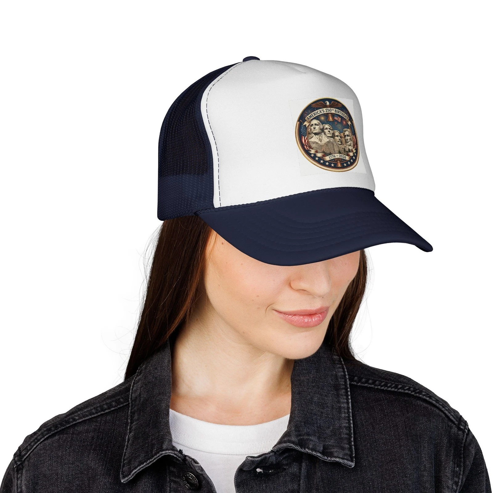 Happy 250th Birthday America From Mt Rushmore Trucker Hat