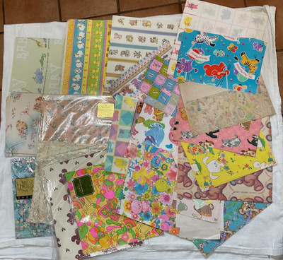 Vintage Wrapping Paper Shower, Wedding, Baby  whole sheets ..partial over 2 lbs