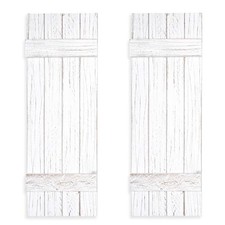 Farmhouse Style Weathered White Barn Door Shutters for Wall Art Weathered White