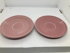 (2) Fiesta 6” Saucer Plate Rose Pink FIESTAWARE Homer Laughlin Lead Free