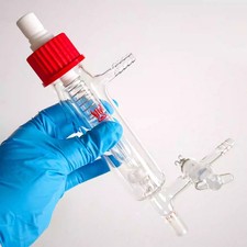 Adjustable bubbler, Male joint 14/20, With glass valve, Borosilicate glass