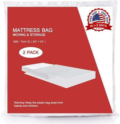 Bolsa Tamano COMPLETO Funda De Colchon Plastico Para Mudanza y Almacenamiento US