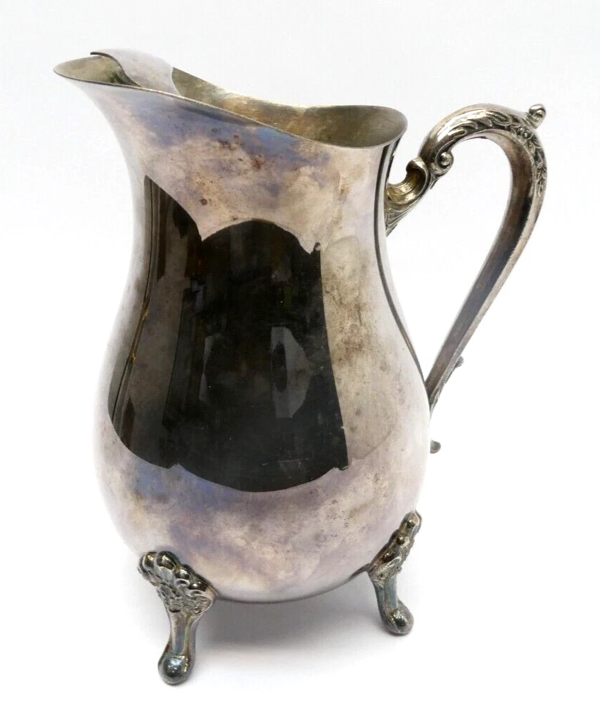Vintage Used Leonard Silverplate Silver Plate Pitcher Water Decorative