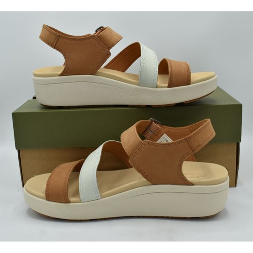 Keen Womens Size 11 Ellecity Natural Leather Backstrap Sandals Shoes - Picture 4 of 12