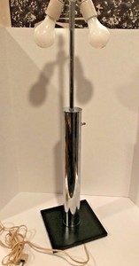 Walter-Von-Nessen-MID-CENTURY-MODERN-Chrome-Cylinder-Table-Lamp-34-034-tall