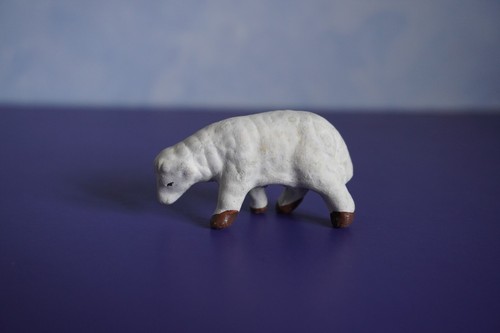 Set of 3 vintage Nativity sheep lambs Japan chalkware plaster Christmas - Picture 7 of 17