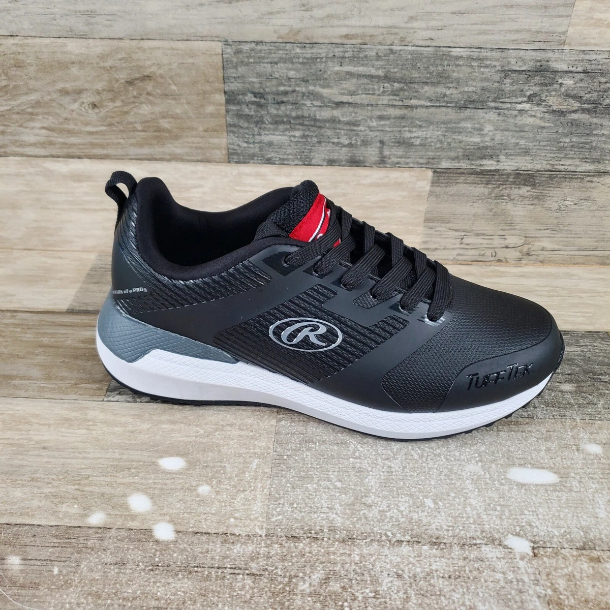 Rawlings Mens Rookie Mid Baseball Cleats Size 10.5D White Black NWOB Rawlings Black Baseball & Softball Shoes & Cleats for Men  main image 4