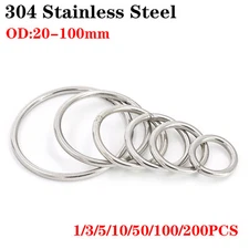 O Round Rings Marine Grade A2 304 Stainless Steel Polished Welded Ring 20-100mm