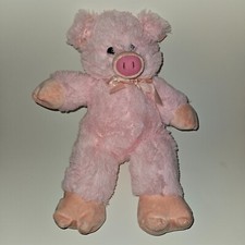 Bday Bears Pink Pig Plush 15" Stuffed Animal Toy Bow Soft