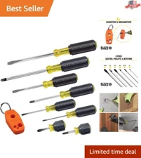 Professional Cushion Grip Screwdriver Set - 9-Piece with Magnetizer/Demagnetizer