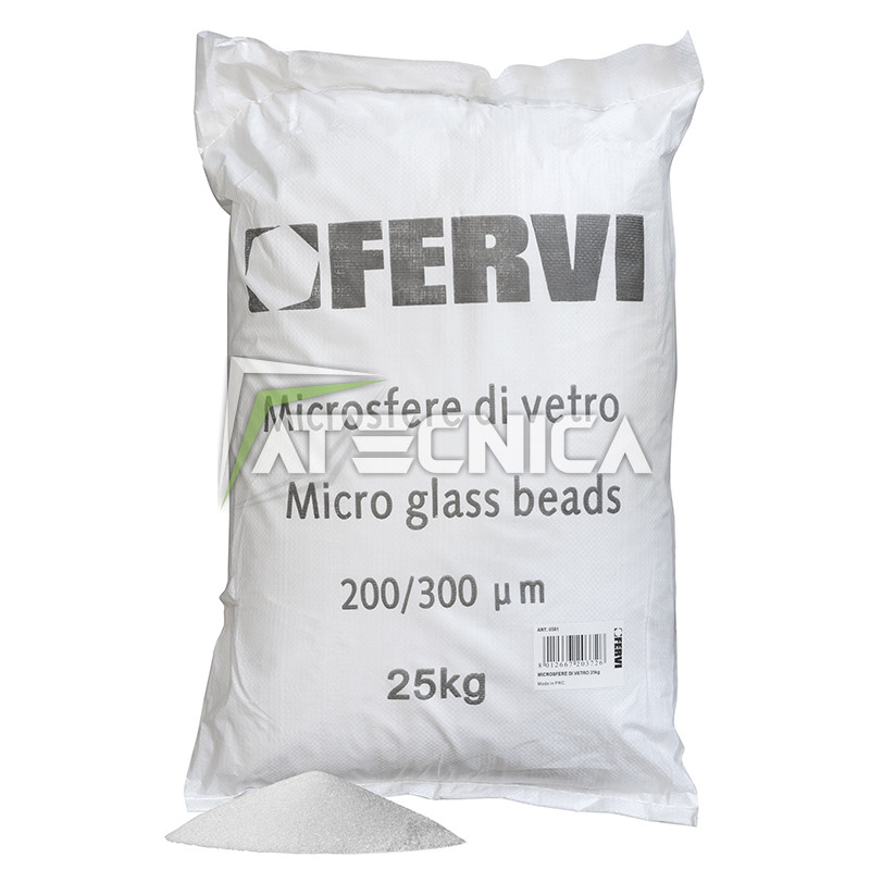 Sacco 25Kg microsfere di vetro grana fine per sabbiatura sabbiatrice FERVI 0581