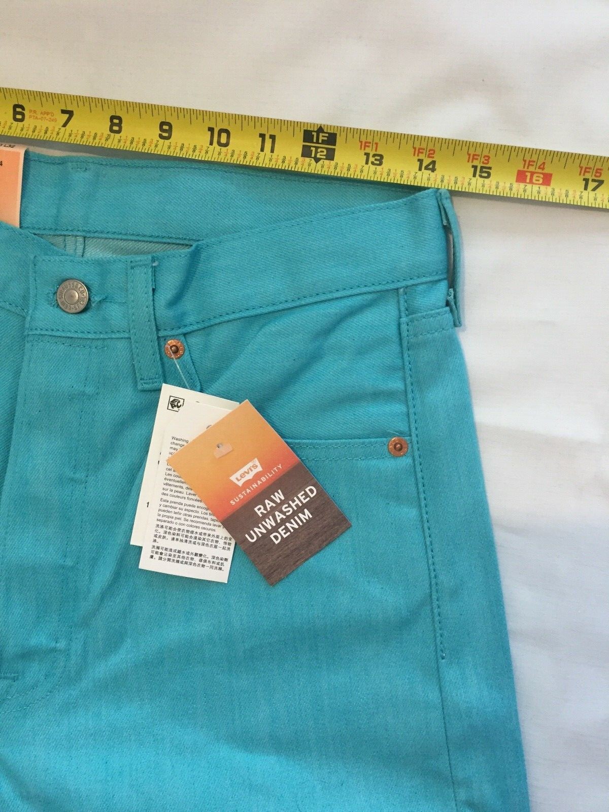 501 Aqua Turquoise Denim Jeans 