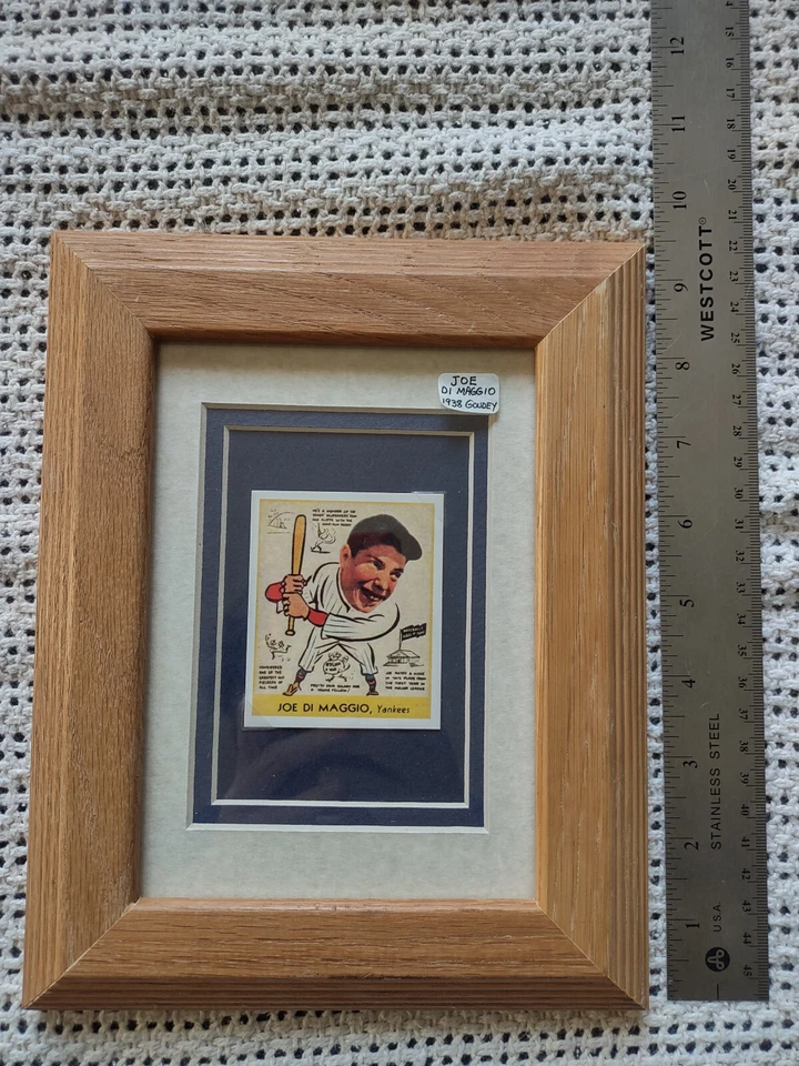 Chicle de béisbol Joe DiMaggio Goudey reimpresión con licencia enmarcado con soporte de colección Foto 4 de 4