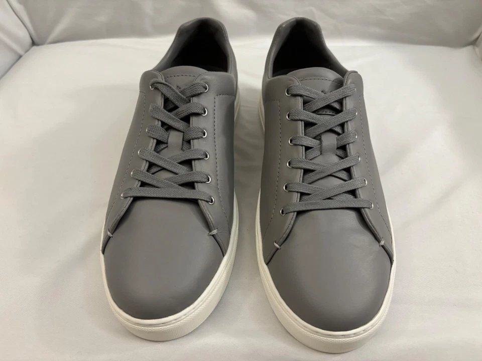 Zapatillas informales para hombre Rag & Bone Kent de cuero en relieve, color gris, talla 11 Foto 2 de 4