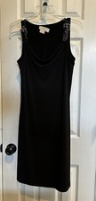 Michael Kors Black MIDI Dress With Buckle Shoulder Accent S/P