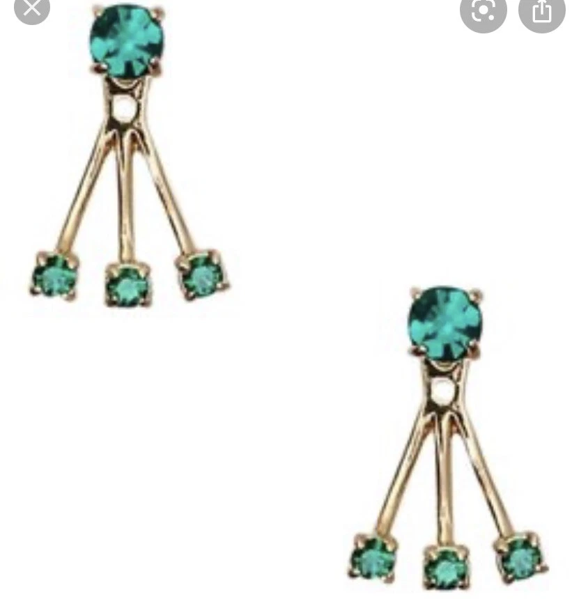 $48 KATE SPADE DELICATI BRILLANTINI ORECCHINI GIACCHE TONO ORO orecchini verdi Y5