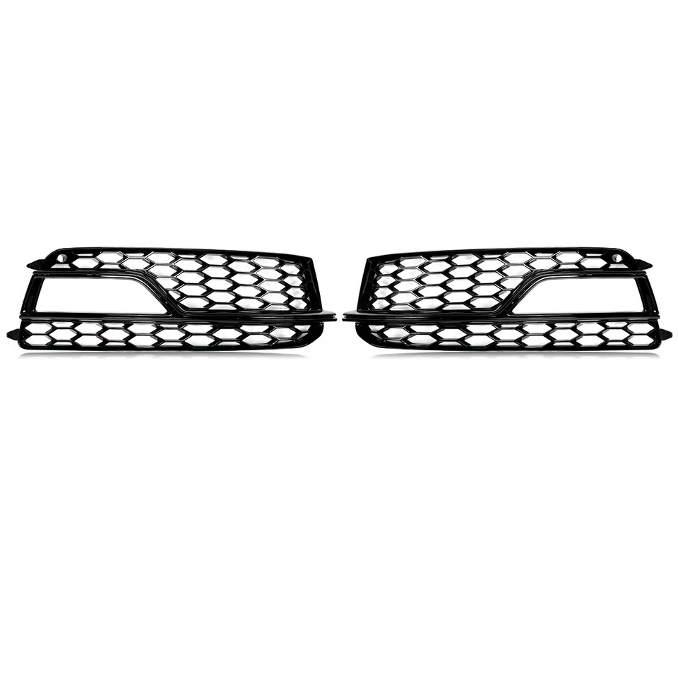 For Audi S5 A5-S-Line 2013-2016 Front Bumper Grill Fog Light Grille Black Pair Foto 4 de 4
