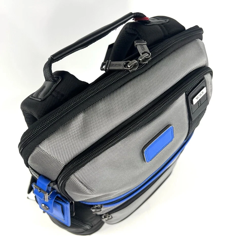 NEW Tumi Fremont PARRISH 16.0” Ballistic Nylon Backpack - GRAY with GLACIER BLUE - Image 3 of 4