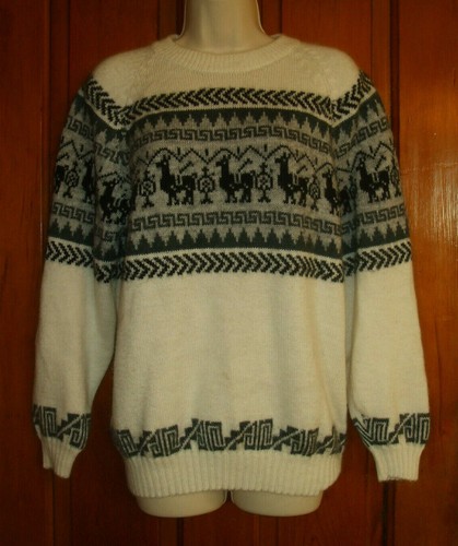 Vtg Alpaca Cowichan Aztec Wool Nordic 