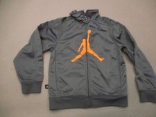 Air Jordan Size 5-6 YRS Boys Gray Full Zip High Neck Pocket Athletic Jacket 288