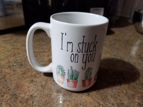 BRAND NEW I'm Stuck On You Cactus Cacti Ceramic Coffee Mug, Never Used, Mint! - Picture 2 of 5