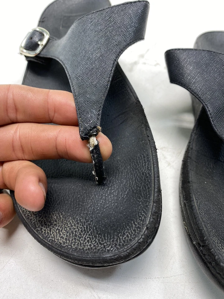 Sandalias chanclas Fitflop The Skinny 458-001 para mujer talla 9 negras 41 Foto 3 de 4