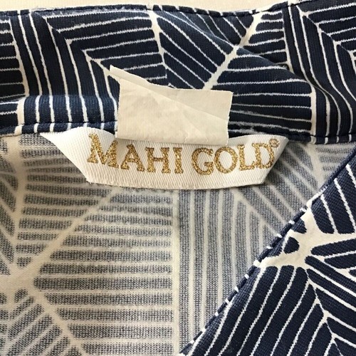 Mahi Gold Blouse Top Women L Navy White Sleeveless Nylon Stretch Tennis Golf - Picture 3 of 9