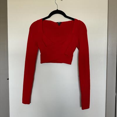 Express cropped body contour ribbed top