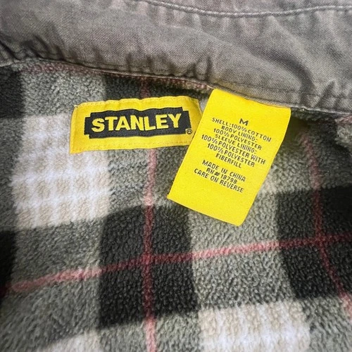 Stanley Canvas Shirt Jacket Mens M Brown Fleece Lined Insulated Workwear Shacket image 12