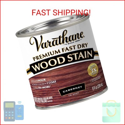 Varathane Premium Fast Dry Wood Stain, Half Pint, Cabernet