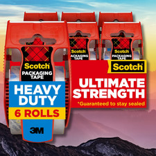 Heavy Duty Shipping Packing Tape 6 Rolls Industrial Strength Dispenser