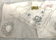 Handkerchief Vintage Embroidered Set with Floral Design NWT USA