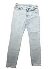 Good American Jeans Womens 12/31 Blue Light Wash Mid Rise Skinny Stretch Denim