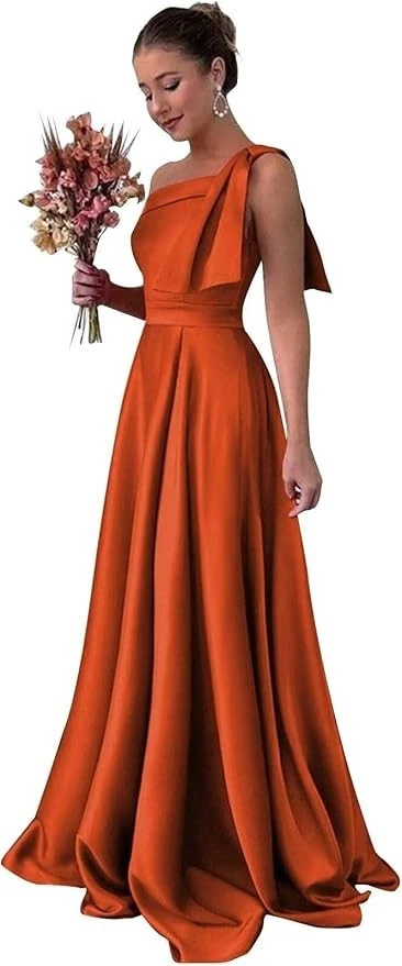 Satin Orange Bridesmaid Dresses for sale | eBay