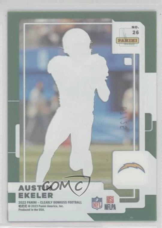 2022 Panini Clearly Donruss Green /25 Austin Ekeler #26 - Image 2 of 2