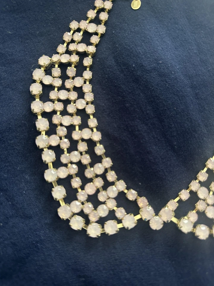 Collar Claire's Cristal Rosa Tono Dorado Ajustable Para Mujer 17-18 Pulgadas Foto 3 de 4