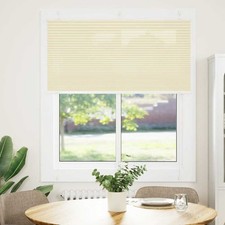 vidaXL Tenda Plissettata Crema 120x150 cm Larghezza Tessuto 119,4 cm