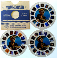 3x VIEW-MASTER MULINELLO 3D ⭐ ATLANTIS ⭐ Walt DISNEY! Avventure, foto stereo, diapositive