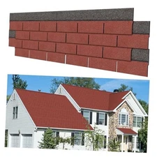 7 Pack 39'' X13'' Double Layer Asphalt Roof Shingles for Home 3-tab Grey, Red