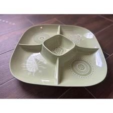 Large Melamine Divided Serving Dish Platter by Summer Oasis 15"
