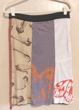 Upcycled Midi Skirt Vtg Graphic Tees Size M Grunge Art to Wear Unique Eclectic 