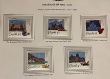 CANADA postage stsmps set of 5 Historic Hotels MH