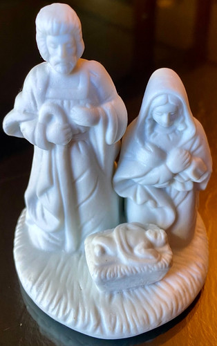 Nativity Manger Ceramic Unfinished Clean Raw Bisque Religious Figurine Statuette