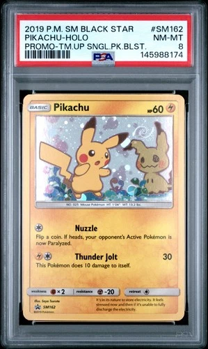 Pikachu Holo SM162/181 Team Up Single Pack Blisters Pokemon PSA 8