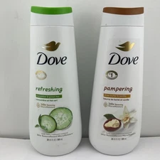 Dove Body Wash Duo: Refreshing Cucumber Green Tea & Shea Buter Vanilla 20oz Each